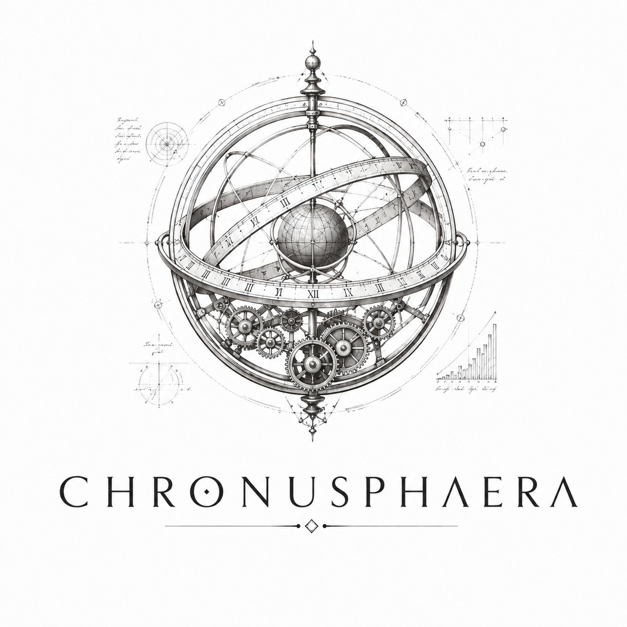 Chronusphaera scientific armillary sphere logo